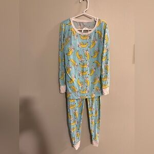 Little Sleepies Banana Print Pajamas - Light Blue